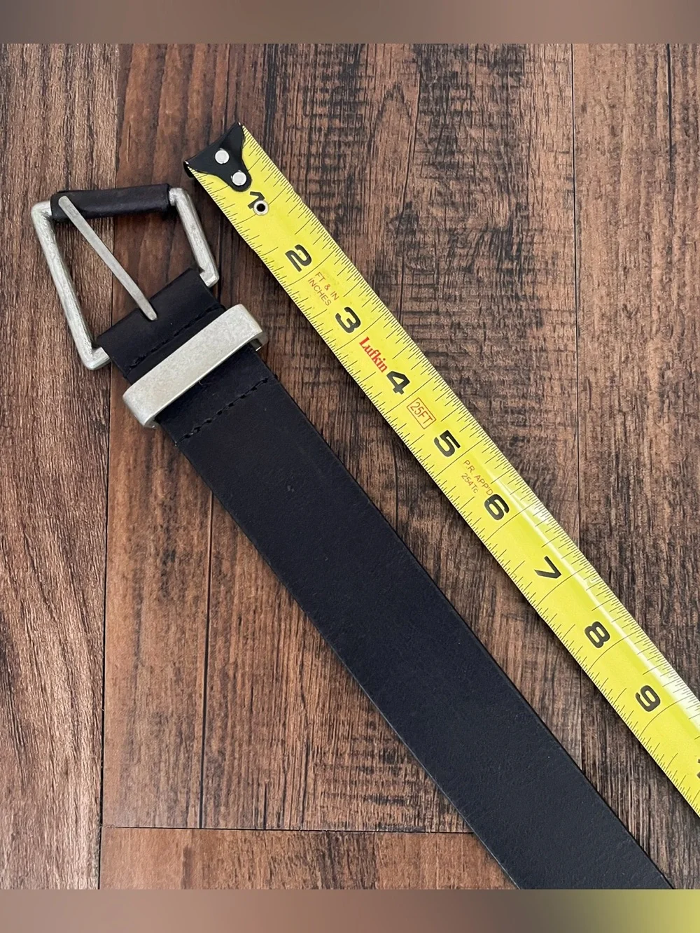 Free People We The Free Getty Leather Belt Slanted Buckle Boho Size XS/S Black